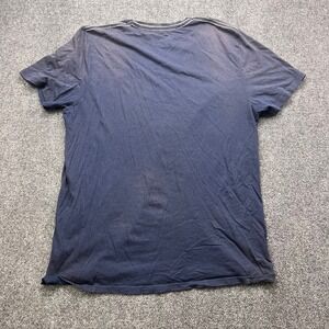 Buffalo David Bitton Graphic Print Distressed Navy Blue V Neck Tee